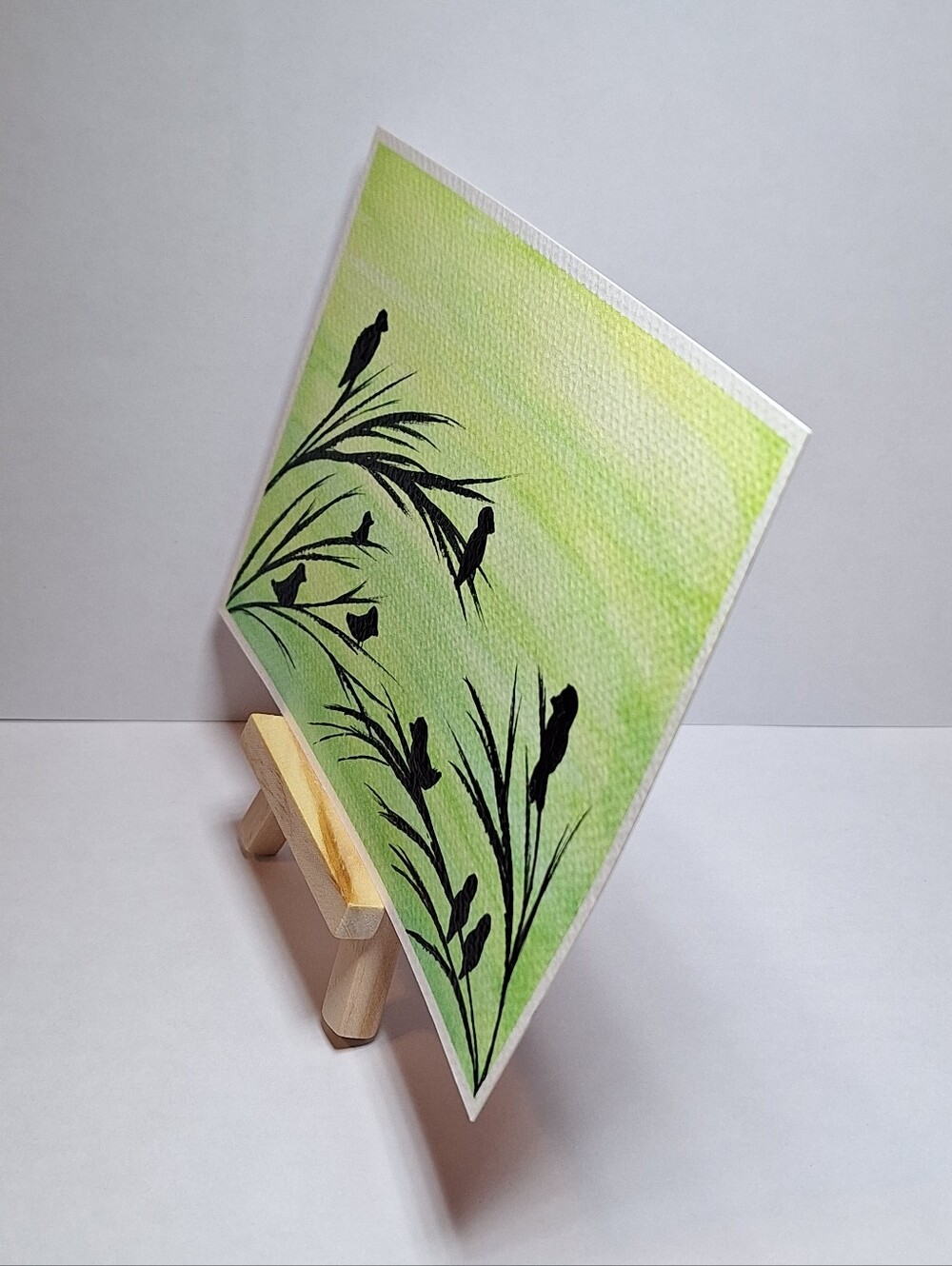 "Gathering" Hand-painted watercolor & acrylic painting - Picture 6 of 12